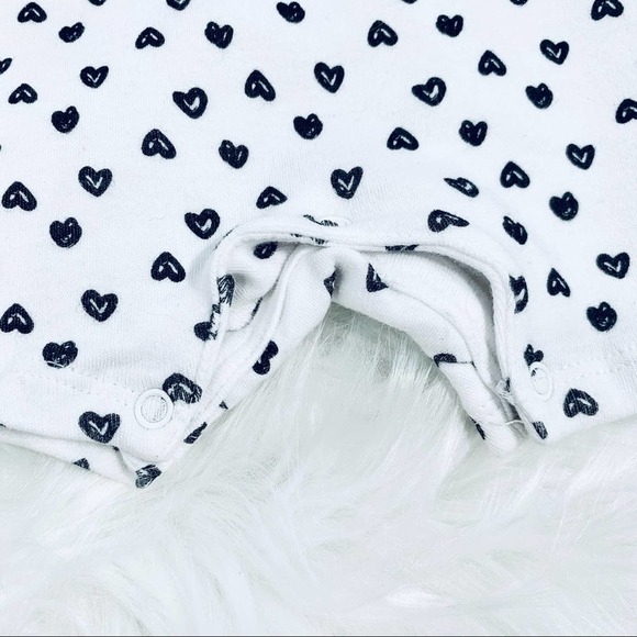 Bob Bebe Made with Love Romper 0-3 Months Infant Baby Girl Hearts White - Picture 3 of 7